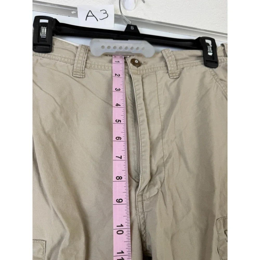 Polo Jeans Co Ralph Lauren Men's Beige Cargo Shorts Cotton Canvas Zip Pockets 29
